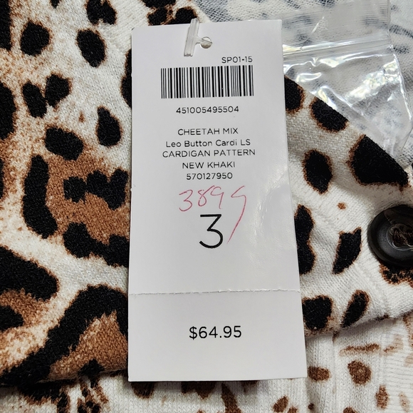 Chico's Cheetah Print Cardigan Size XL - Picture 7 of 8
